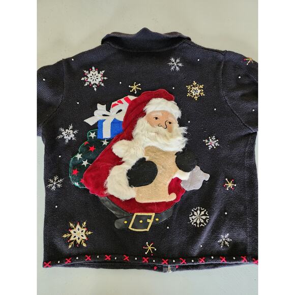 Designers Originals Studio Women's Christmas Sweater with Santa Medium - Picture 3 of 6